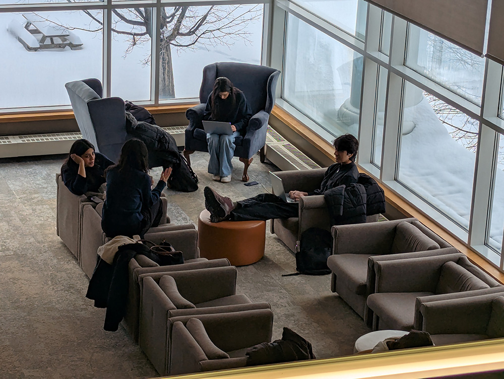 comfy chairs on the second floor