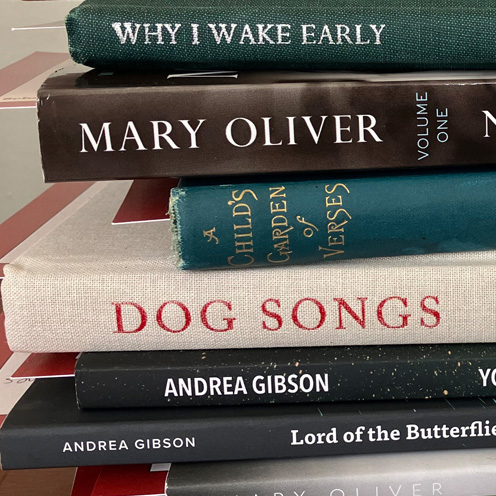 Poetry stack of books