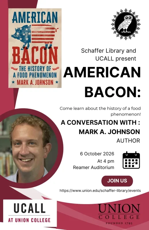 Flyer displaying the book and event itinerary