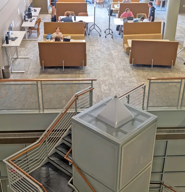Second floor study space booths