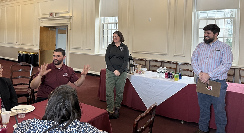 Kevin Trigonis, Heather Heider, and Ben DeAngelis of the Kenney Center for Community Engagement present on Union's Science and Technology Entry Program (STEP) for the Templeton Institute 