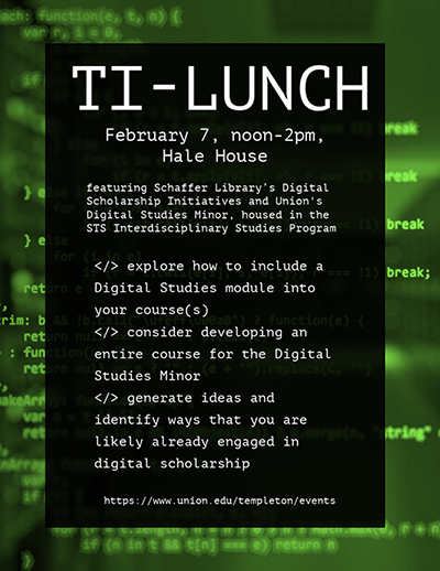 TI Lunch on Digital Scholarship and Digital Studies 
