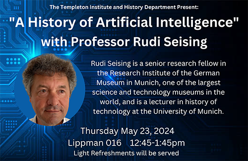 Prof Rudi Seising poster for his "A History of AI" talk