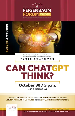 Feigenbaum Forum Poster for David Chalmers Event