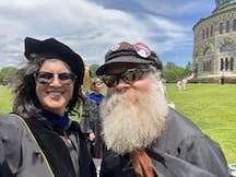 photograph of Prof. Randy Wyatt with colleague Prof. Lorraine Cox. 