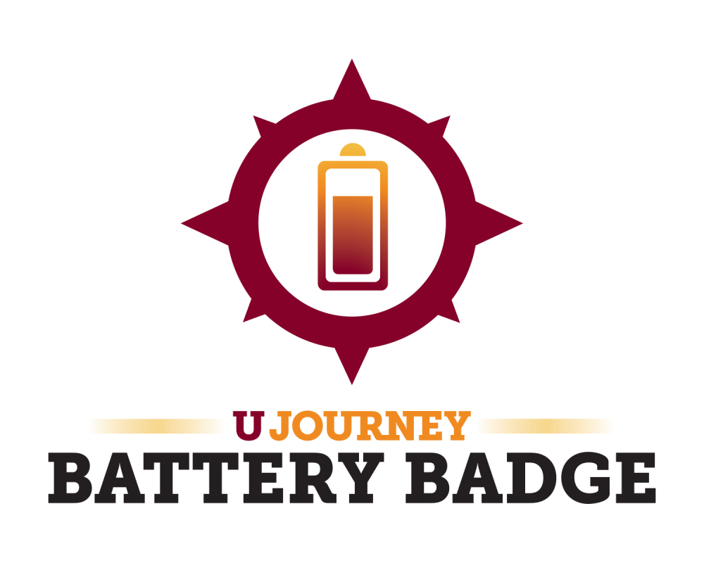An image that says UJOURNEY Battery Badge