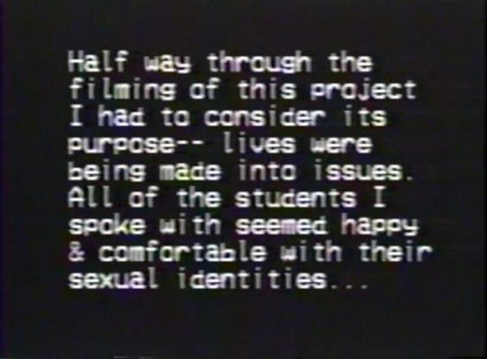 Meredith Miller '97, Queer 101 (still), VHS