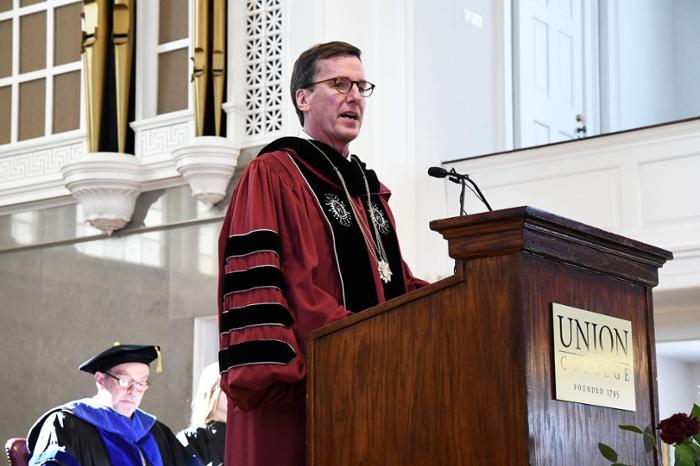 President Stephen C. Ainlay told the audience that “Founders Day provides us with an opportunity to revisit Union’s history and important themes that flow from our mission and institutional identity,”