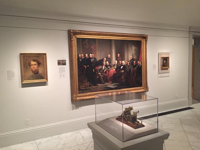The 4-foot-by-6-foot painting hangs on the first floor of the National Portrait Gallery in Washington, D.C. in the permanent collections galleries devoted to 18th and 19th century history. Photo credit: Smithsonian's National Portrait Gallery