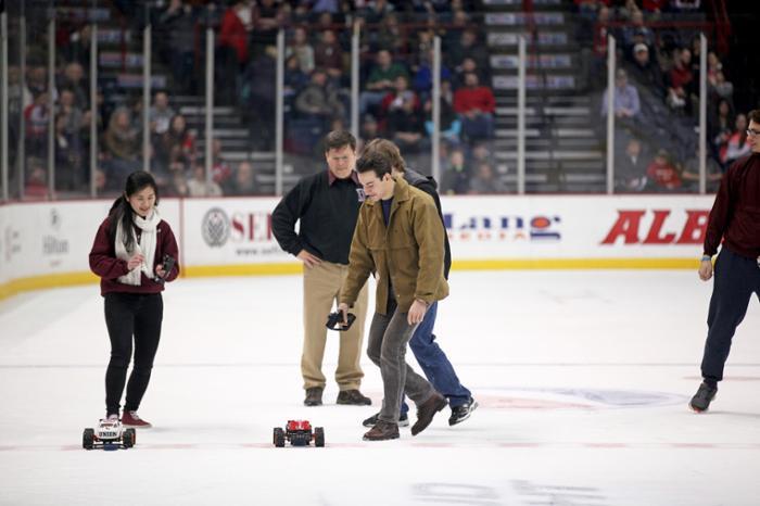 Once again, engineering students from Union and RPI will compete in a robo-hockey competition during the Mayor's Cup hockey game