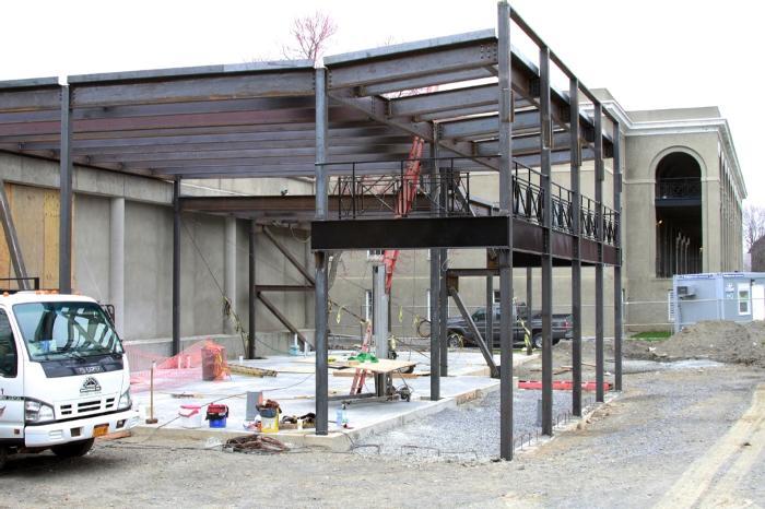 The steel went up this week for the future home of Wicker Wellness Center