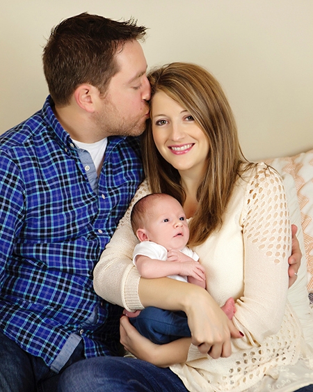 Andrea Bordeau ’06 with husband, Brent Williams, and son, Ewan Bordeau-Williams.