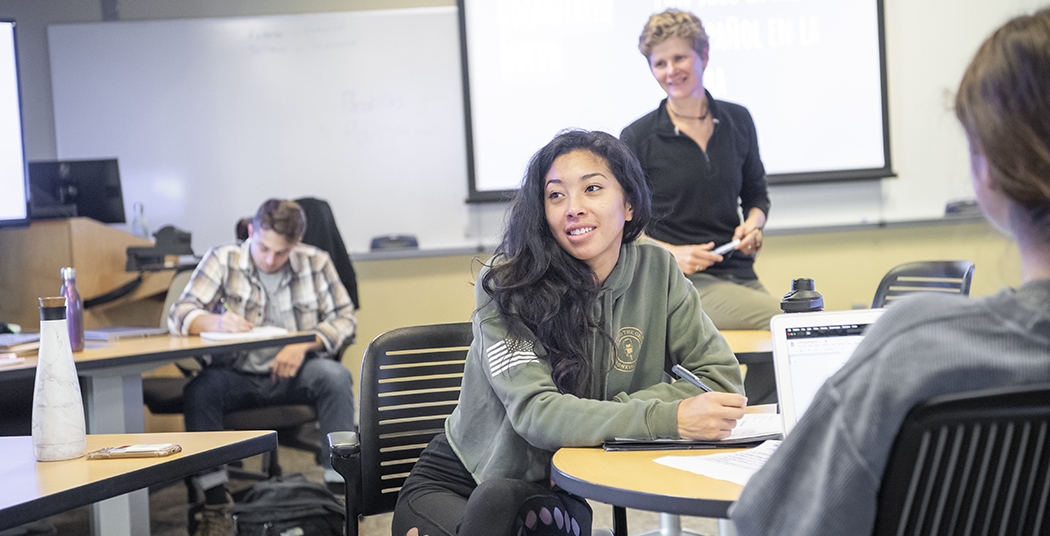 Union students in a Spanish class taught by Professor Christine Henseler.