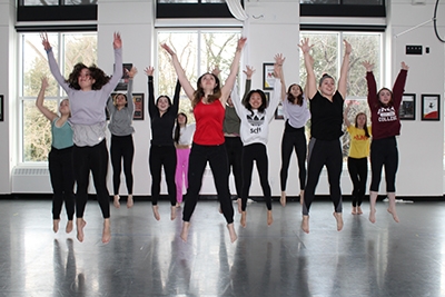 students in dance class