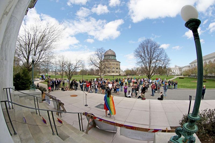 Pride Walk is one of many programs in which the campus community celebrates diversity.