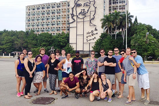 Students in Plaza de la Revolución