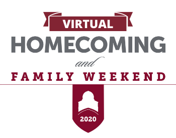 A graphic that reads: Virtual Homecoming and Family weekend