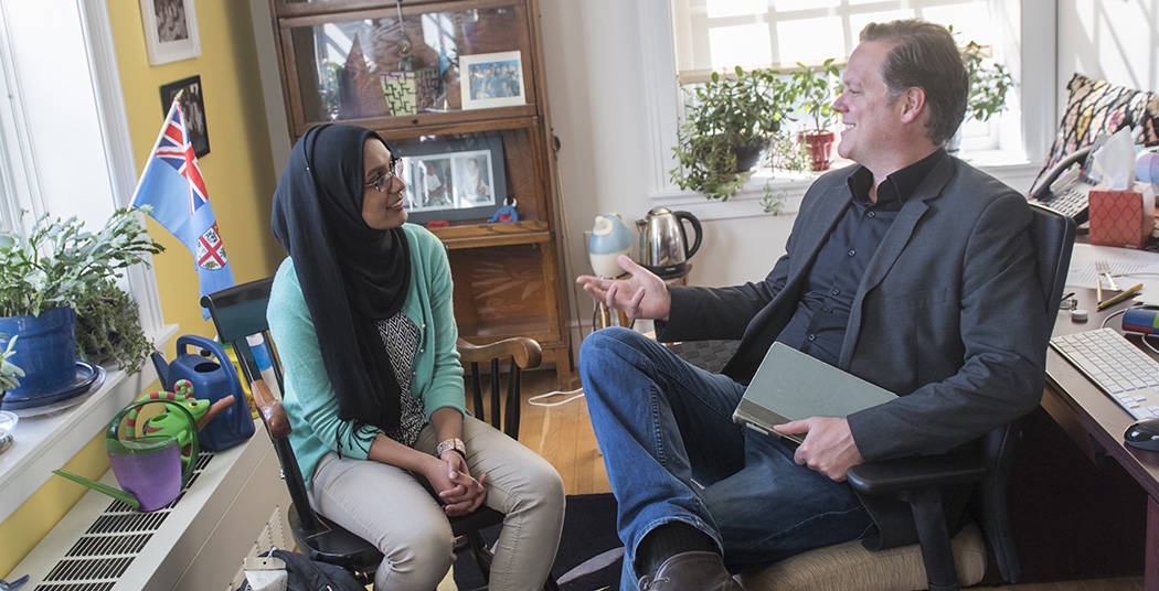 Sharmeen Azher '17 and Professor Jefferey Witsoe