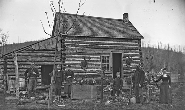 Old photo of Adirondack homesteaders