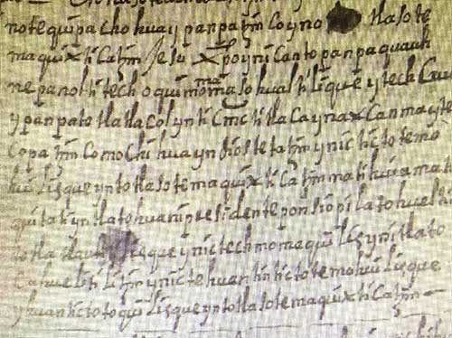 Historic manuscript of a play written in Spanish