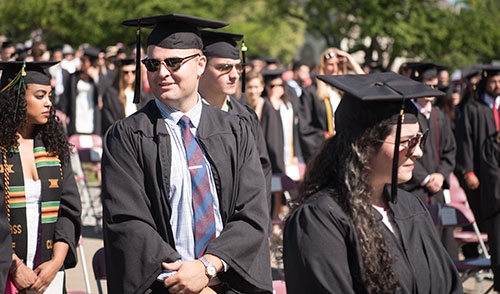 Students at the 2020 Commencement ceremonies