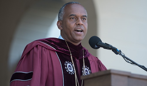 President Harris addresses graduates