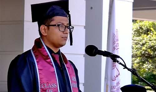 Student speaker Jose Dolores Valdievieso 