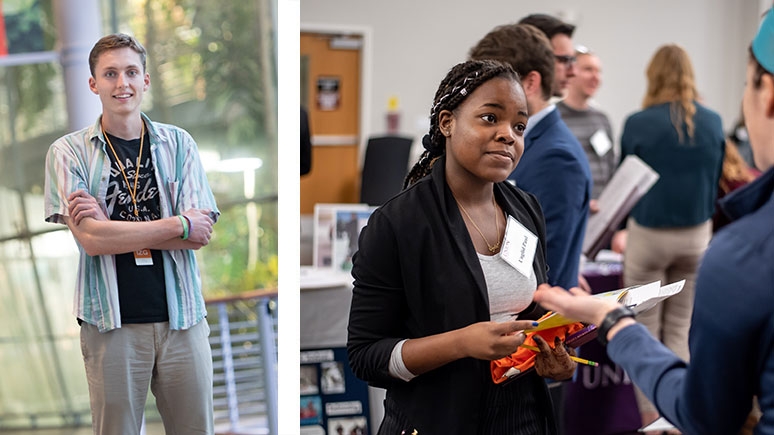 Photos shows Union students at a career fair at the College