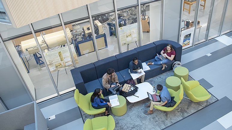 The striking Ainlay Hall is a key feature of the brand new Integrated Science and Engineering Complex.