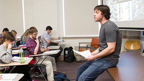 A psychology class with Professor Joshua Hart