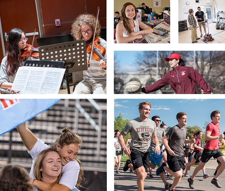 A collage of activities all around campus