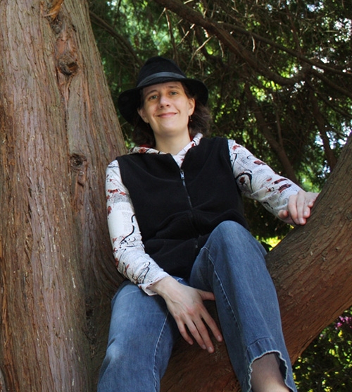 Professor Nelia Mann in a tree
