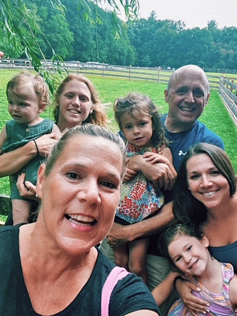 Pam Guidi and her husband Eddie enjoy a day at June Farms in the Hudson Valley with daughters Hannah and Jeanette, and their three grandchildren: Jackson Richard, Ava Rose and Nora Grace.