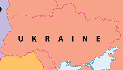Image of map showing Ukraine