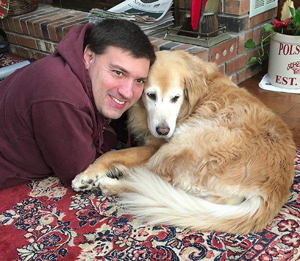 Mike Polsinelli with his dog Rosie.