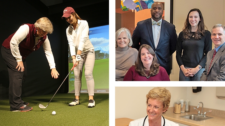 A collage of people working at Union engaged in various activities