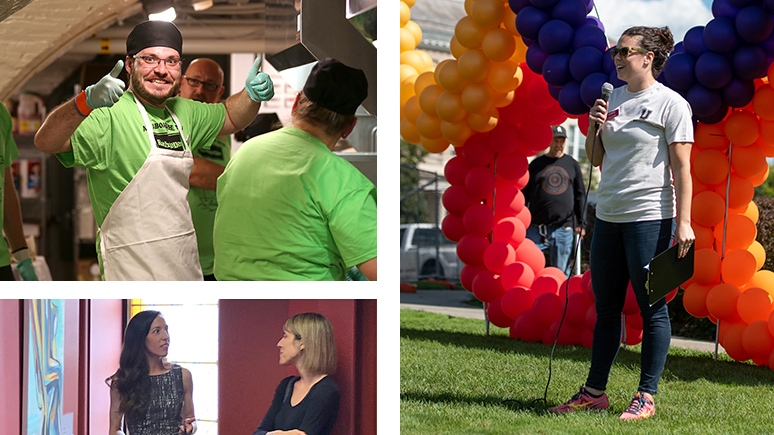 A collage of Union employees