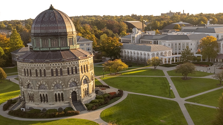 A view of the Nott Memorial from a drone