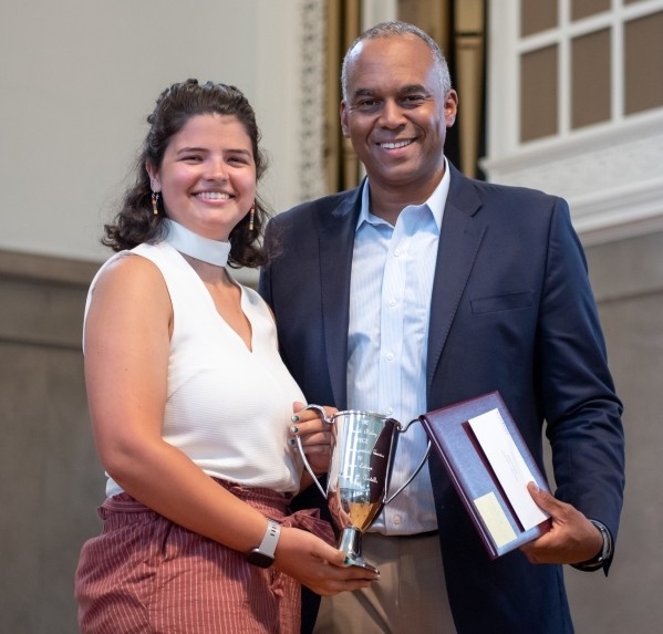 Bethany Costello ’22 with President David R. Harris at Prize Day
