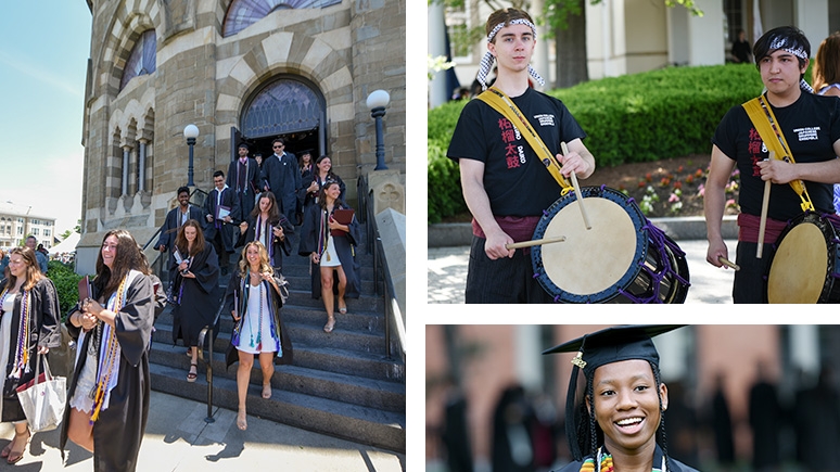 A collage of Commencement photos
