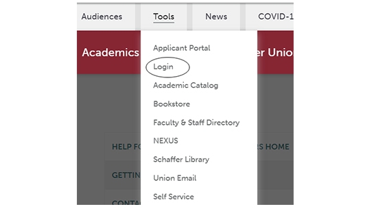 A screen capture of where users log into the system to update web pages.