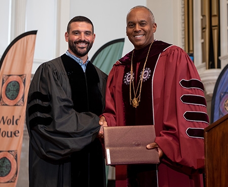 Kevin Trigonis, director of the Science and Technology Entry Program (STEP), was presented with the UNITAS Community Building award.  given in recognition of a person who has helped foster community and diversity at Union.