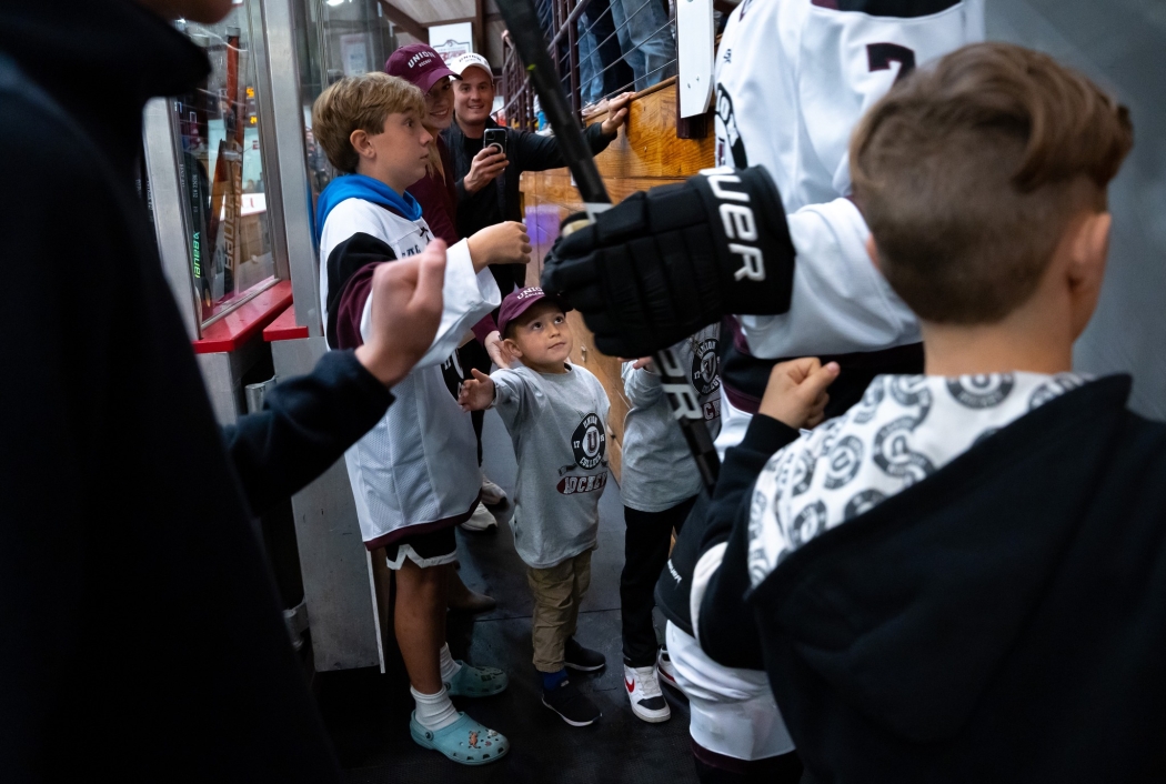 Child at a hockey game