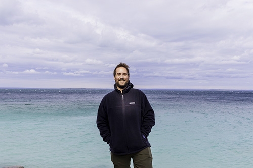 Jordan Tedesco-Blair, residence hall director in Davidson and Webster, on Mackinac Island in Michigan.