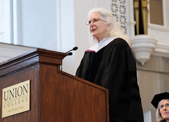 Andrea Barrett ’74, part of the second class of women at Union and a National Book Award winner in 1996 for fiction for “Ship Fever and Other Stories," was the featured speaker at Founders Day.