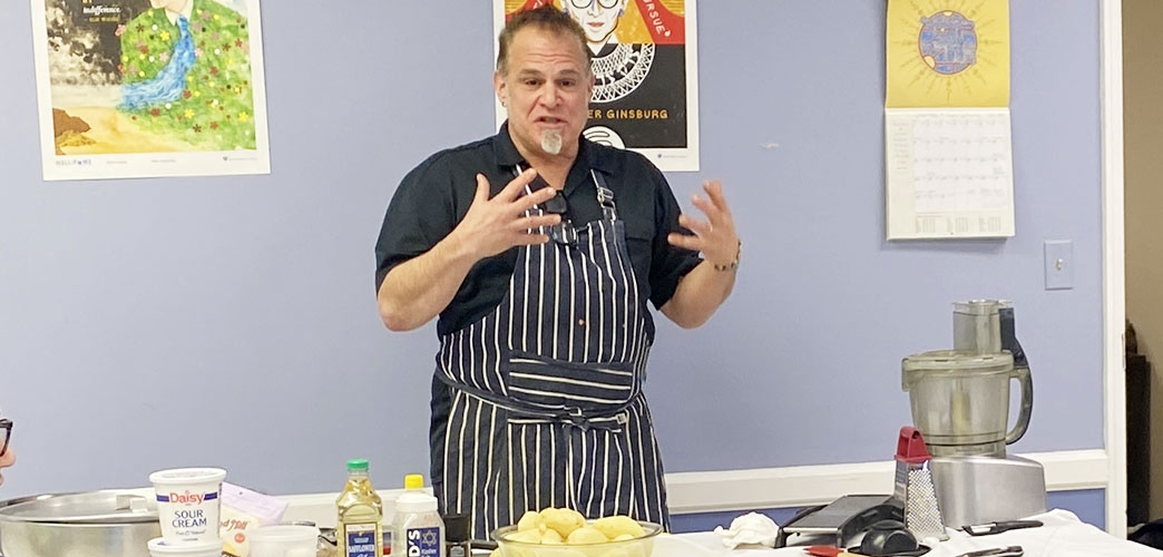 Chef RIc Orlando explains his latke making process