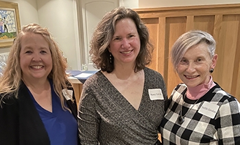 From left, Angela Wilson, 2022 ACS president; Mary Carroll, ACS president elect; and Judy Giordan, 2023 ACS president