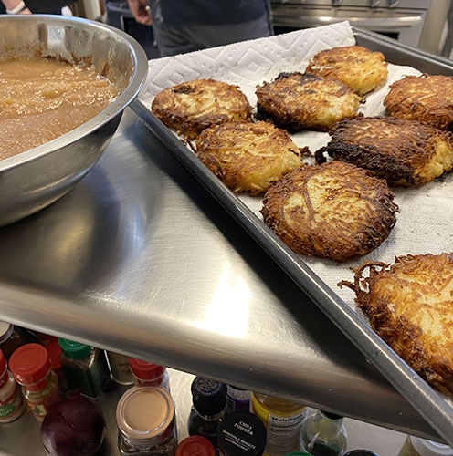 Apple sauce and latkes