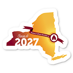 NY state silhouette Class of 2027 sticker