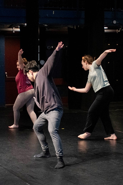 Students practicing for the Winter Dance Concert